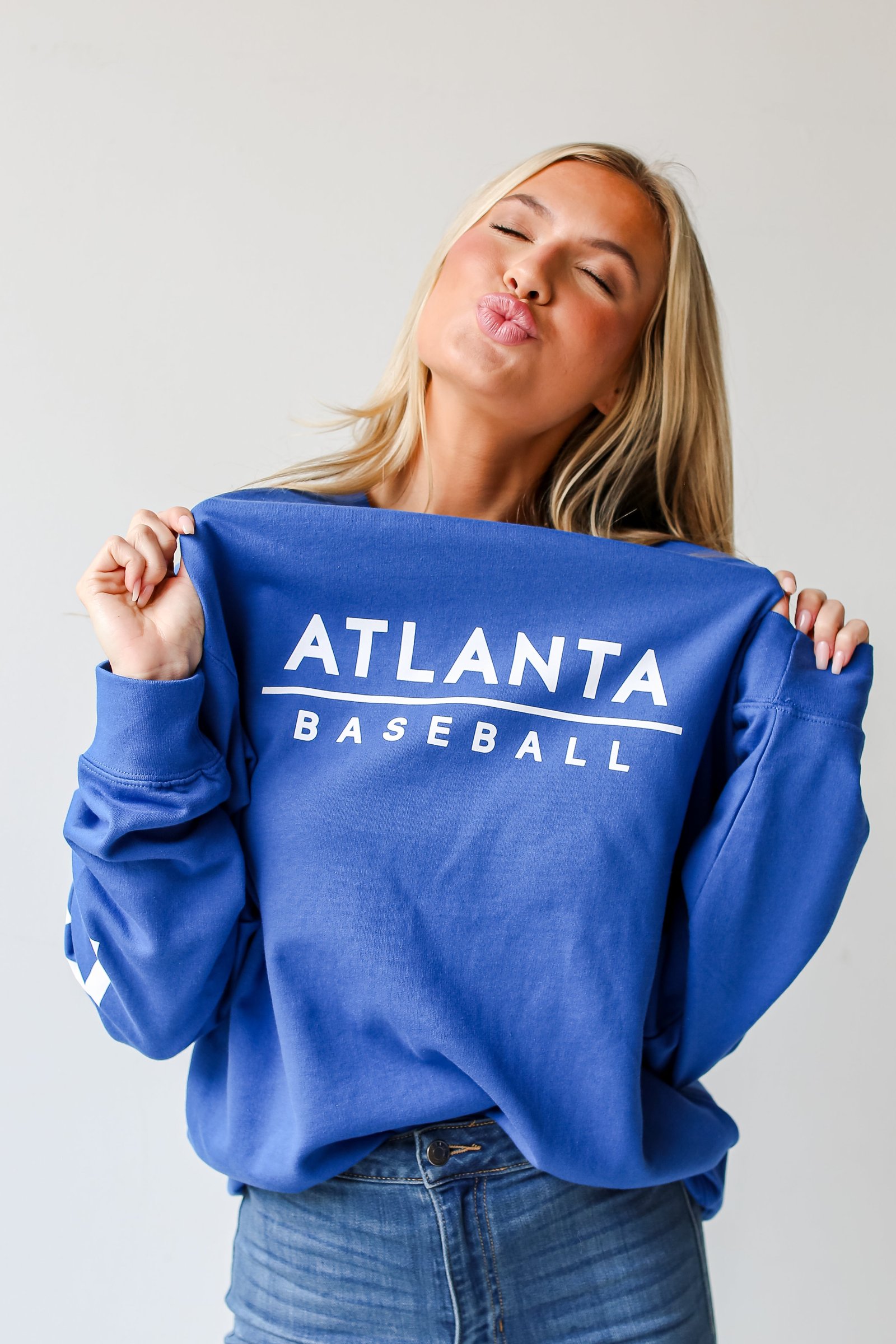 Royal Blue Atlanta Baseball Pullover