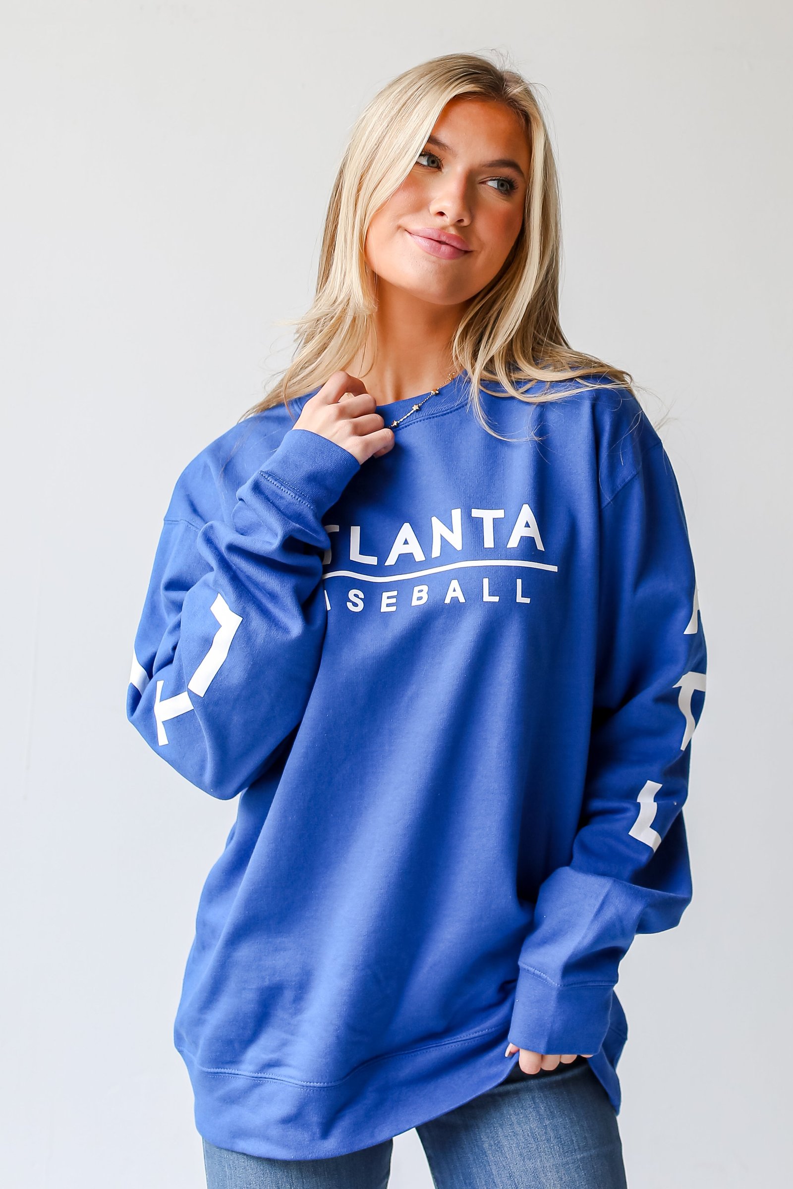 Royal Blue Atlanta Baseball Pullover