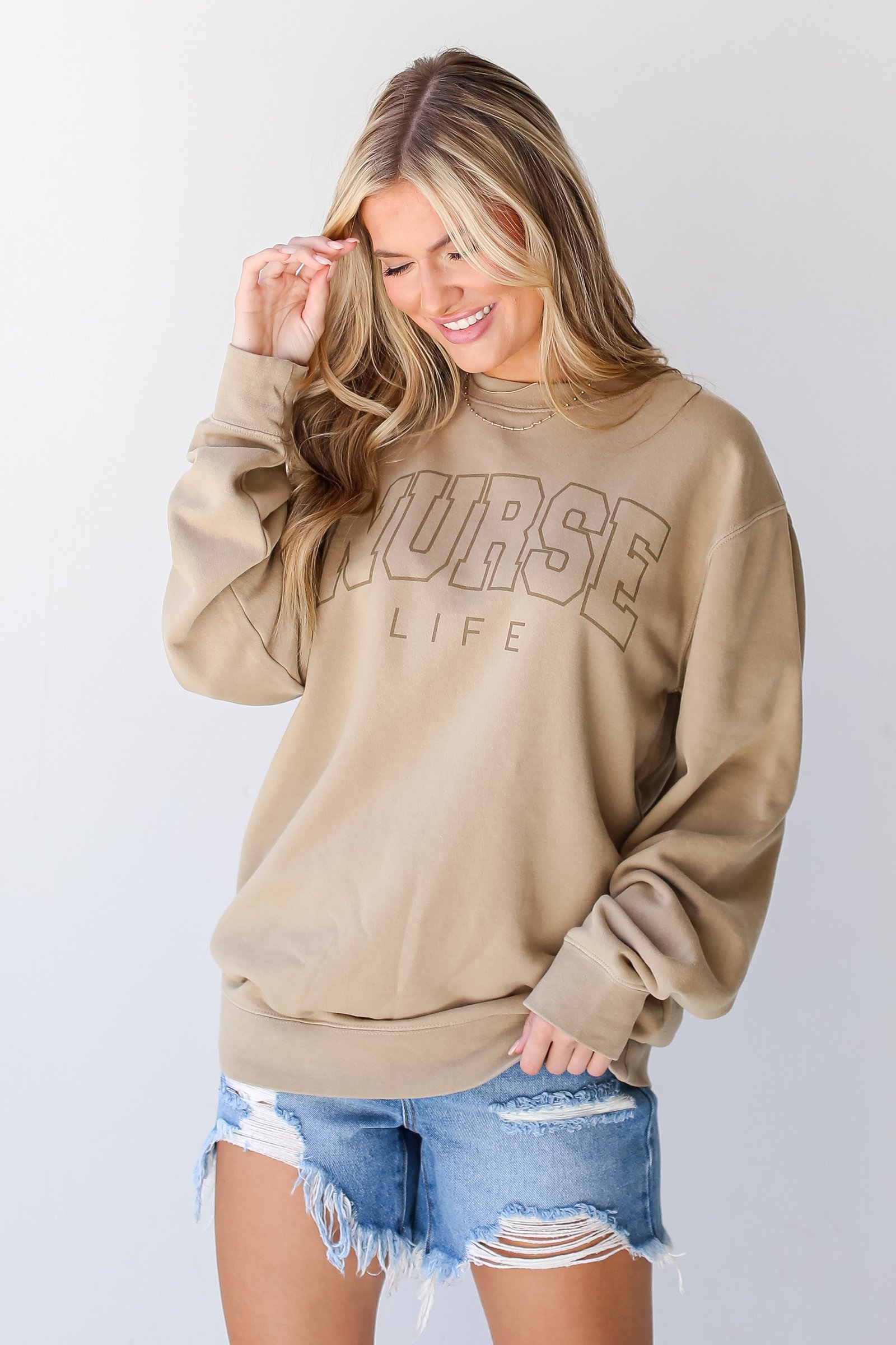 Tan Nurse Life Sweatshirt